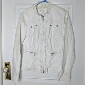 Dress Barn White Faux Leather Jacket